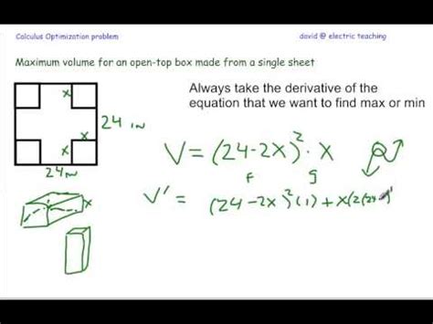 Solved Optimization Problem A box with an open top is to be